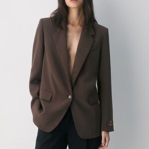 Aritzia Generation Blazer - Crepette in Rich Mocha Brown Sz 6